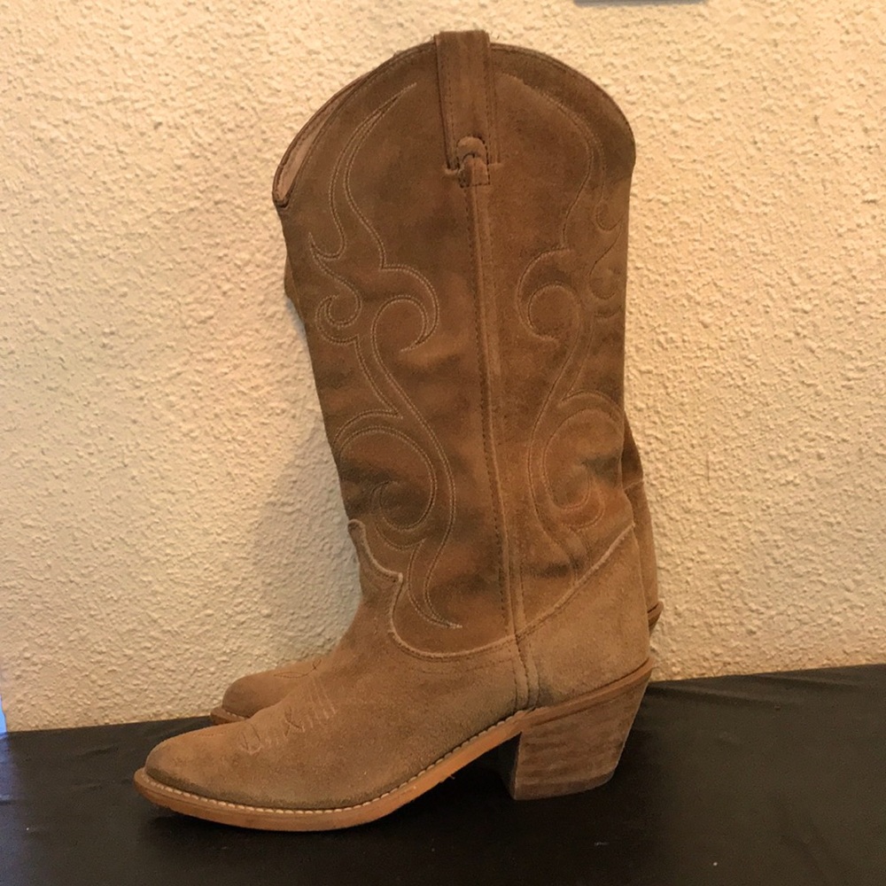 Brown Suede cowboy boots!